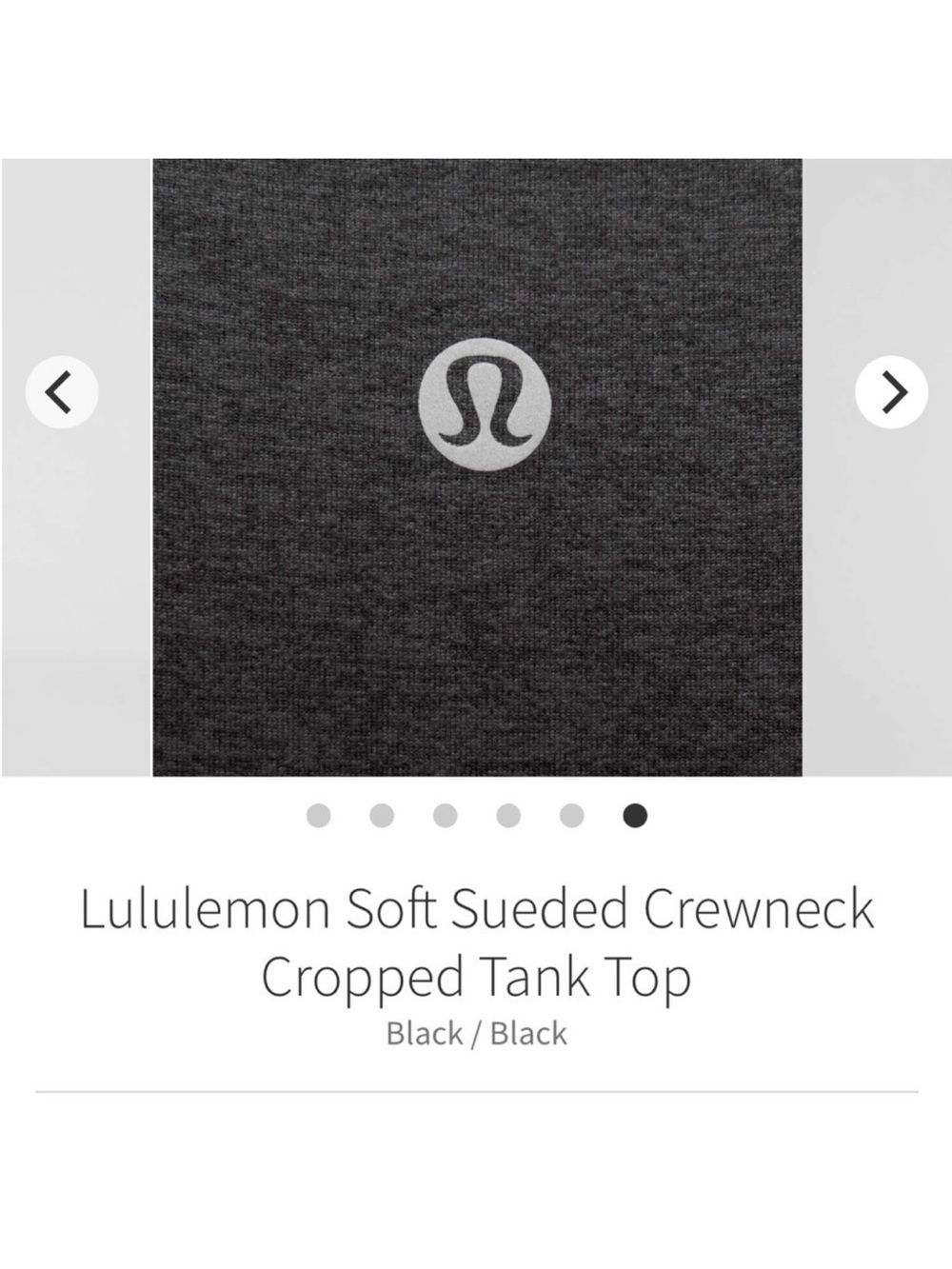 Lululemon Soft Sueded crew neck cropped tank top black size 4 EUC - Picture 9 of 9